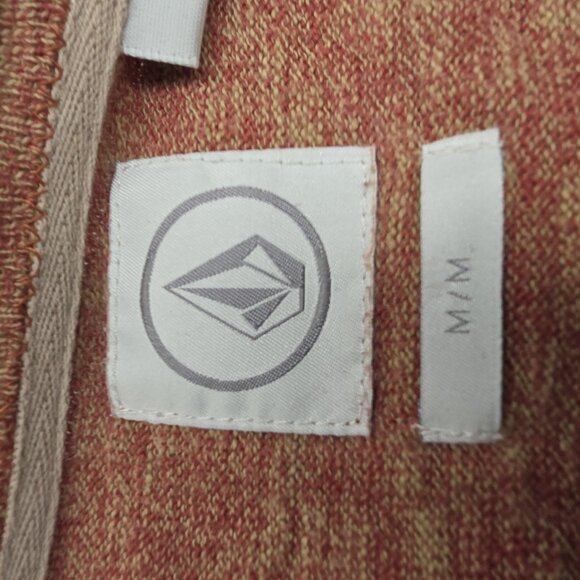 Volcom Sweater Mens Medium Orange Stand Not Swtr Pullover Pocket Crewneck Casual - Picture 5 of 10